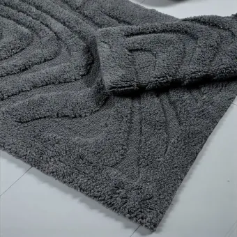 Dywaniki łazienkowe bawełniane 2 sztuki Boston 10 grafitowe