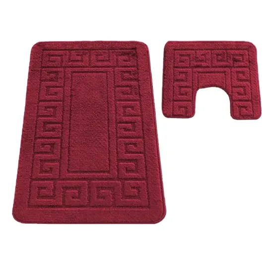 Dywaniki łazienkowe antypoślizgowe 2 częściowe zestaw Montana Ethnic bordowe