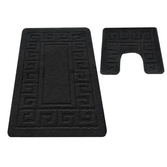 Dywaniki łazienkowe antypoślizgowe 2 częściowe zestaw Montana Ethnic black czarne