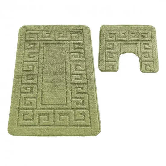 Dywaniki łazienkowe antypoślizgowe 2 częściowe zestaw Montana Ethnic zielone
