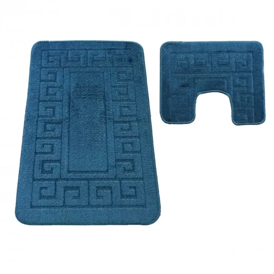 Dywaniki łazienkowe antypoślizgowe 2 częściowe zestaw Montana Ethnic morski
