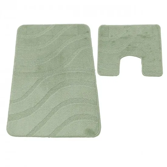 Dywaniki łazienkowe antypoślizgowe komplet Montana Symphony almond zielony szałwiowy