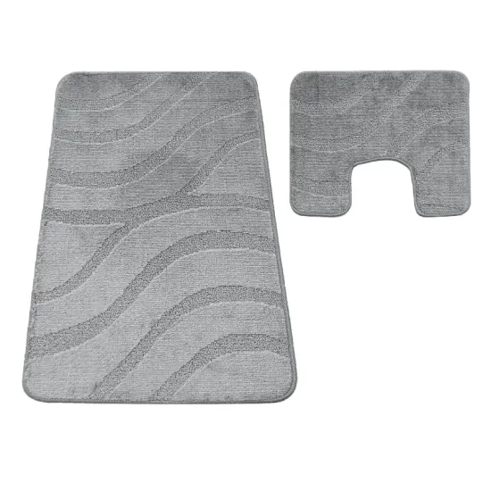 Dywaniki łazienkowe antypoślizgowe komplet Montana Symphony szare platynowe