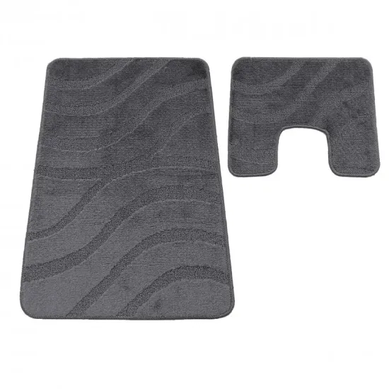 Dywaniki łazienkowe antypoślizgowe komplet Montana Symphony ciemny szary