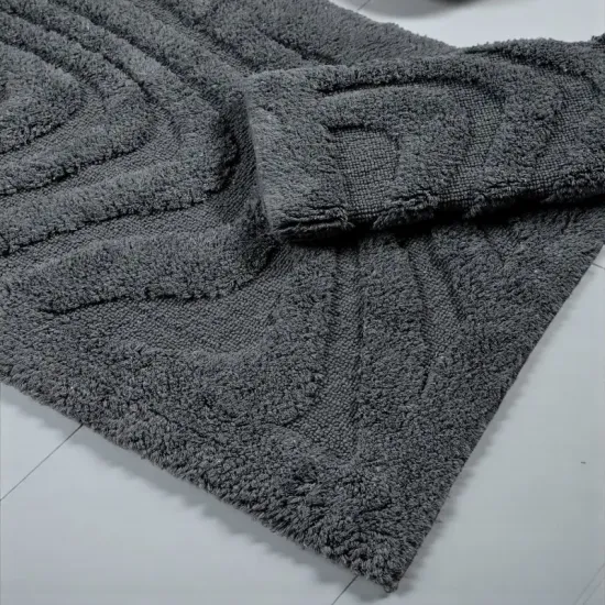 Dywaniki łazienkowe bawełniane 2 sztuki Boston 10 grafitowe