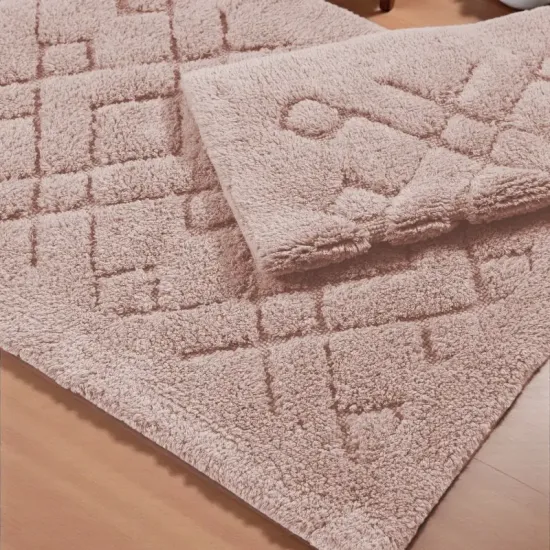 Dywaniki łazienkowe bawełniane 2 sztuki Boston 12 pink różowe