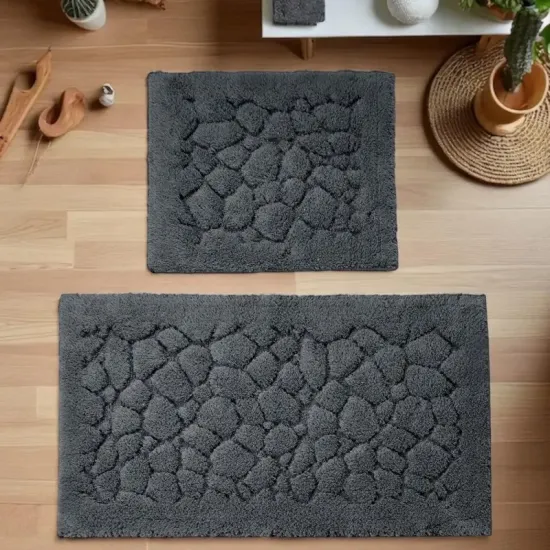 Dywaniki łazienkowe zestaw do wc Boston 10 grafitowe