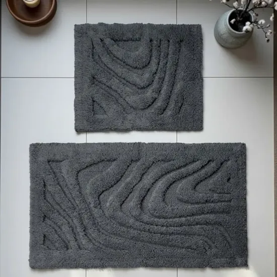 Dywaniki łazienkowe zestaw do wc Boston 10 grafitowe