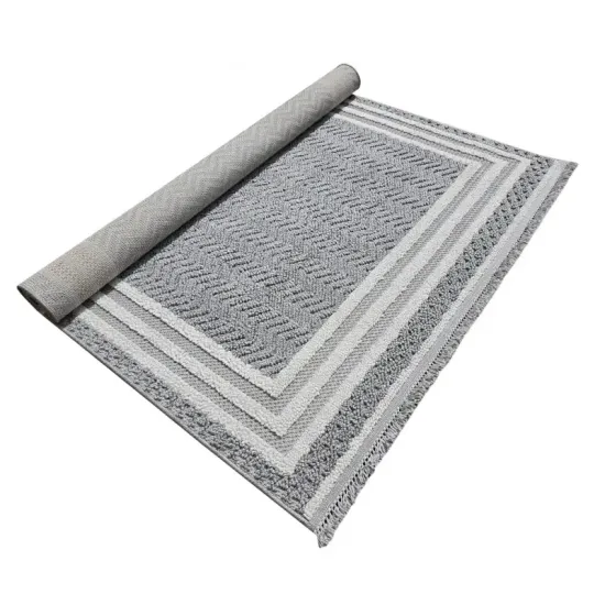 Dywan nowoczesny Milano 090 gray cream szaro-kremowy dwupoziomowy