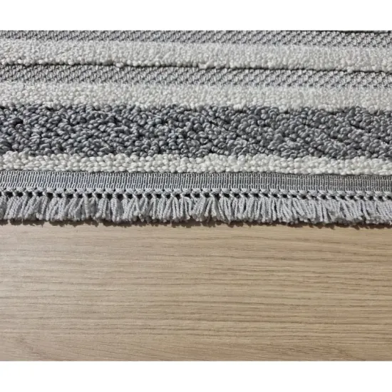 Dywan nowoczesny Milano 090 gray cream szaro-kremowy z frędzlami