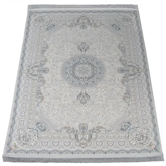 Dywan ekskluzywny Milan A005A l.gri szary błyszczący z frędzlami