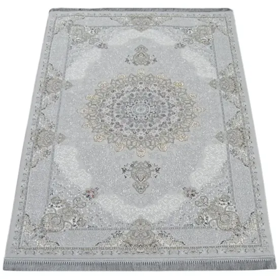 Dywan ekskluzywny Milan A084A l.gri szary błyszczący z frędzlami