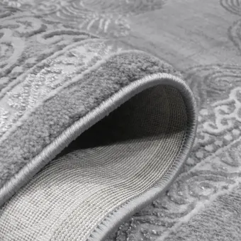 Dywan glamour Berfin Elite 3935 grey szary klasyczny rozeta błyszczący