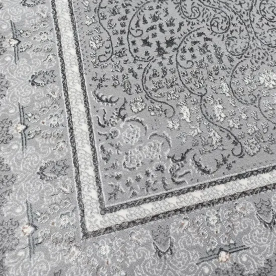 Dywan glamour Beyond A049A grey szary rozeta z ramką