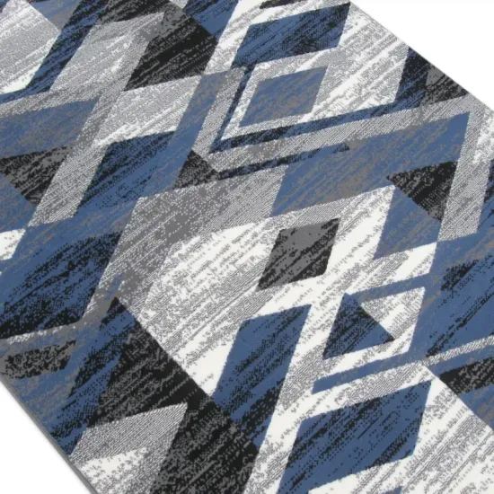Dywan BCF Venezia 704386 94915 grey jeans szaro-granatowy geometryczny