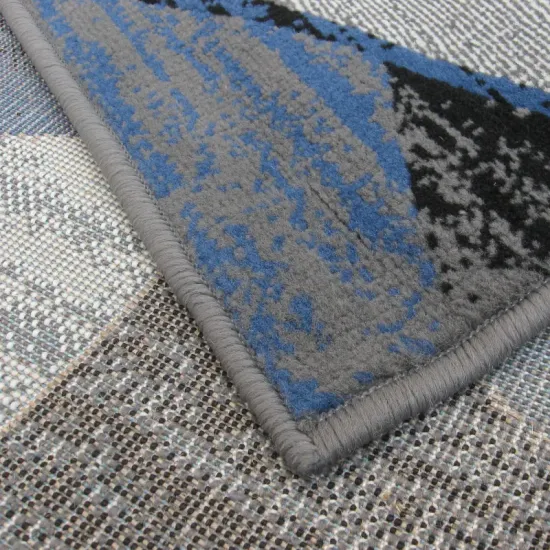 Dywan BCF Venezia 704386 94915 szaro-granatowy z krótkim włosiem