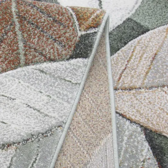 Dywan Berfin Smart Home 2550 green zielony liście trójwymiarowy