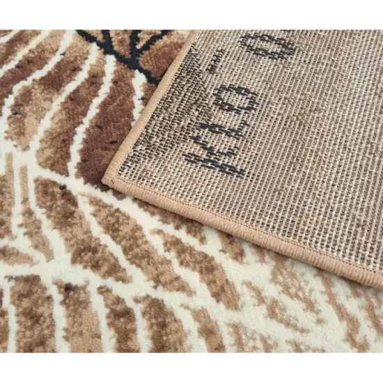 Dywan nowoczesny PP 010 beige beżowy liście tani