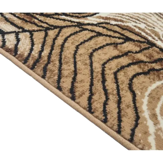 Dywan nowoczesny PP 010 beige beżowy liście