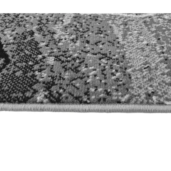 Dywan nowoczesny PP 010 grey szary liście