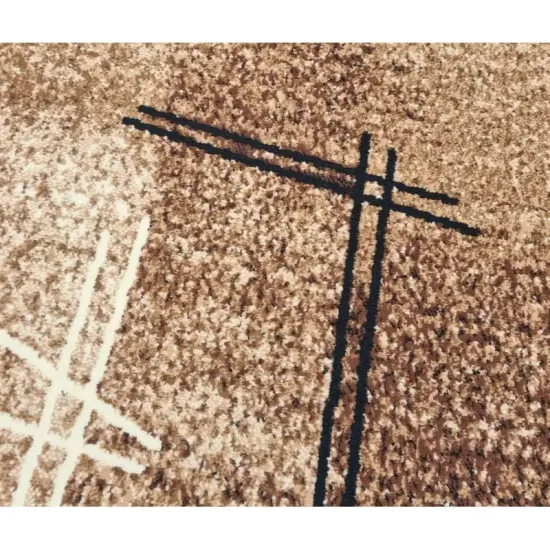 Dywan nowoczesny PP 011 beige beżowy kreski melanż