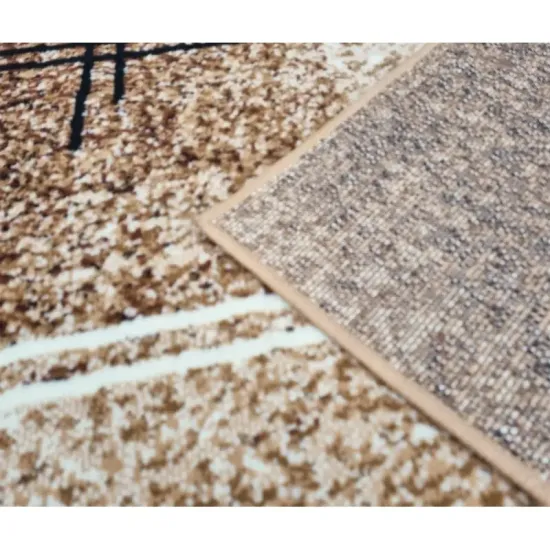 Dywan nowoczesny PP 011 beige beżowy kreski melanż tani