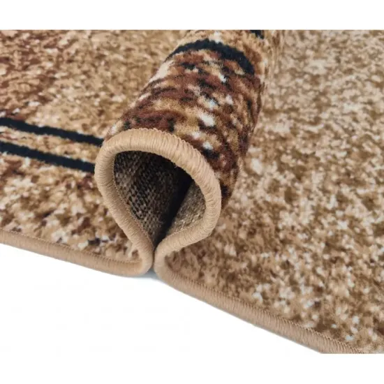 Dywan nowoczesny PP 011 beige beżowy kreski melanż z krótkim włosiem