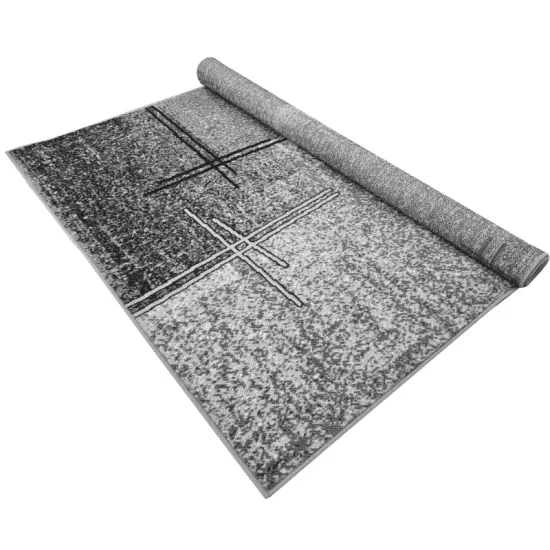 Dywan nowoczesny PP 011 grey szary kreski melanż pokojowy