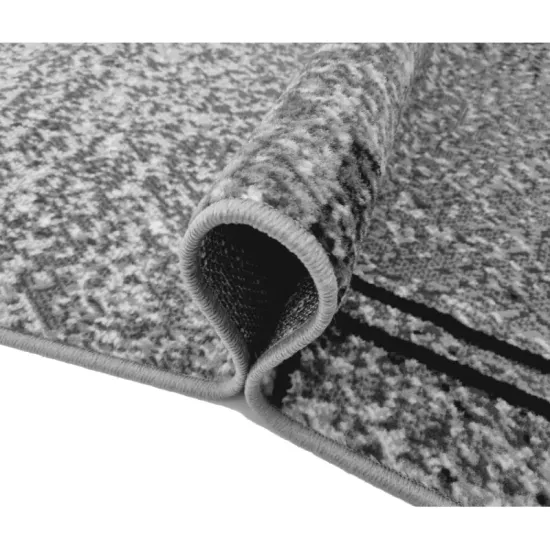 Dywan nowoczesny PP 011 grey szary kreski melanż z krótkim włosiem