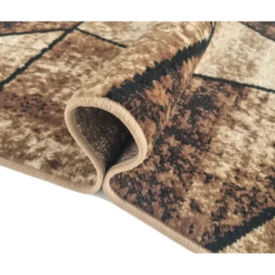 Dywan nowoczesny PP 011 beige beżowy trójkąty do kuchni