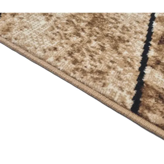 Dywan nowoczesny PP 011 beige beżowy trójkąty tani