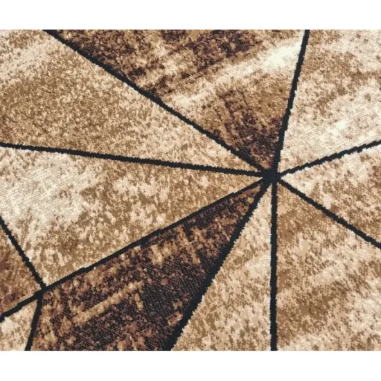 Dywan nowoczesny PP 011 beige beżowy trójkąty geometryczny