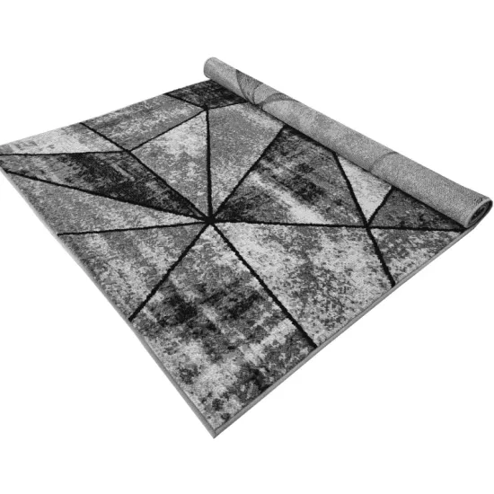 Dywan nowoczesny PP 011 gray szary trójkąty pokojowy