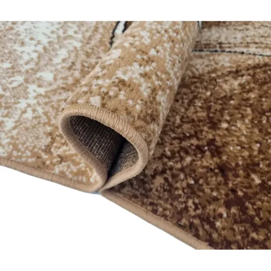 Dywan nowoczesny PP 013 beige beżowy abstrakcyjny z krótkim włosiem