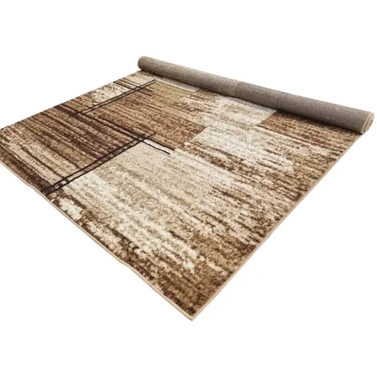 Dywan nowoczesny PP 018 beige beżowy geometryczny melanż