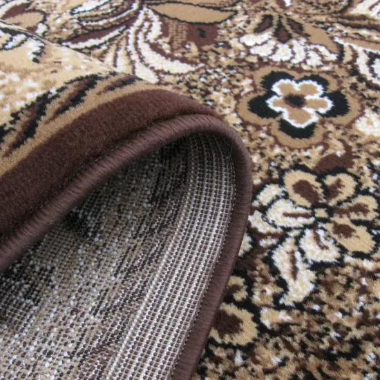 Dywan Venezia nowoczesny kratka kwiaty brązowy tani