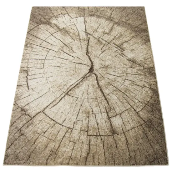 Dywan Weltom Karmel Tronko orzech beżowy pień drzewa nowoczesny