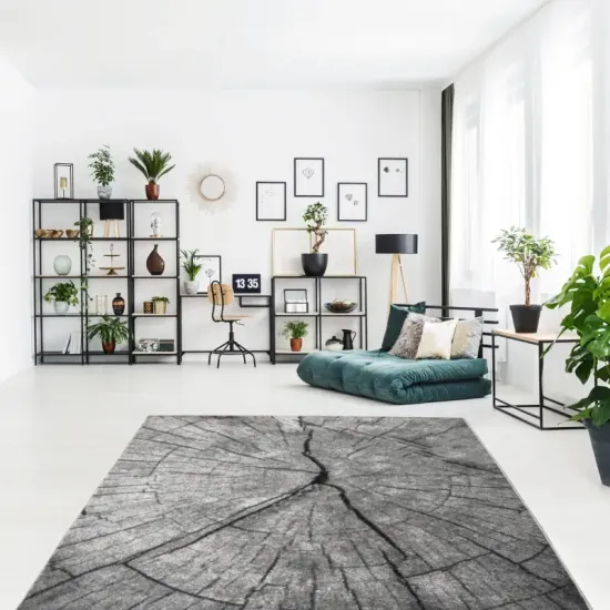 Dywan Weltom Silver Tronko szary pień drzewa do salonu