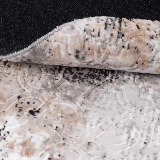 Dywan antypoślizgowy okragły Vision przecierka szaro beżowy 3d Multidecor