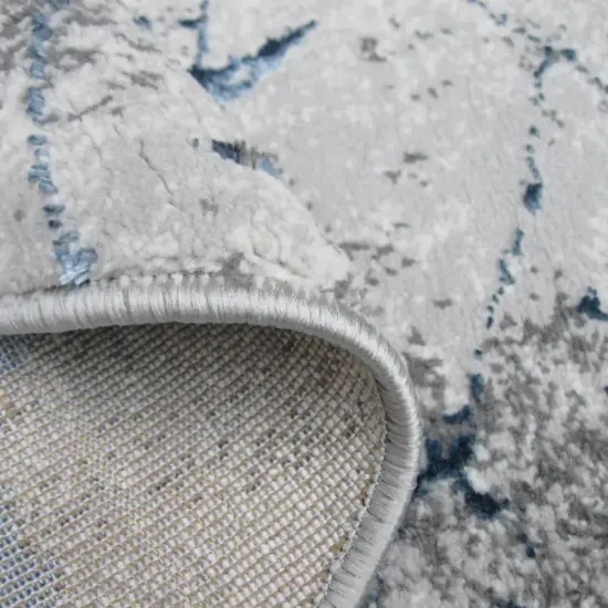 Dywan okrągły Luna 4695B 21 cream/blue szaro niebieski do salonu