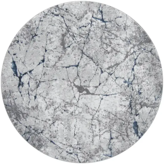 Dywan okrągły Luna 4695B 21 cream/blue szaro niebieski koło