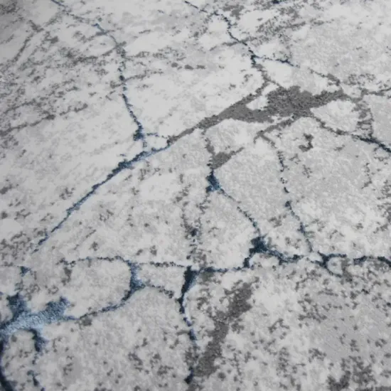 Dywan okrągły Luna 4695B 21 cream/blue szaro niebieski marmur