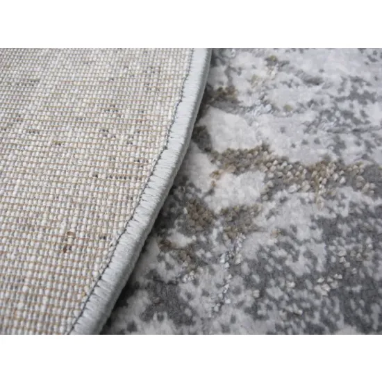 Dywan okrągły Luna 4695B 24 cream/dark grey szary z połyskiem