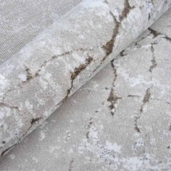 Dywan okrągły Luna 4695B 58 light beige/vizon beżowy błyszczący