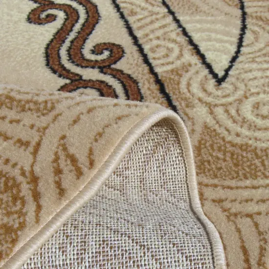 Dywan nowoczesny Apis beżowy owalny