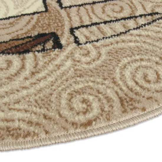 Dywan nowoczesny Apis beżowy owalny