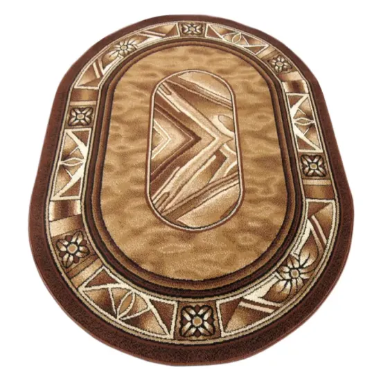 Dywan nowoczesny Welen Opal stare złoto owalny do pokoju