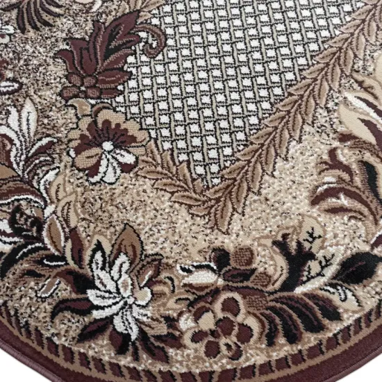 Dywan Venezia nowoczesny kratka kwiaty owalny pokojowy