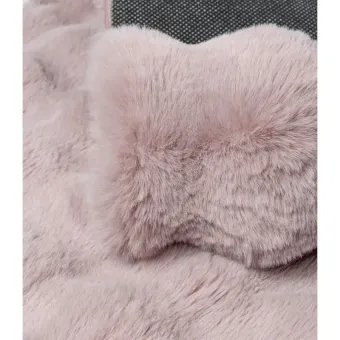 Dywan pluszowy typu shaggy Rabbit Merlin 3D różowy pudrowy trójwymiarowy