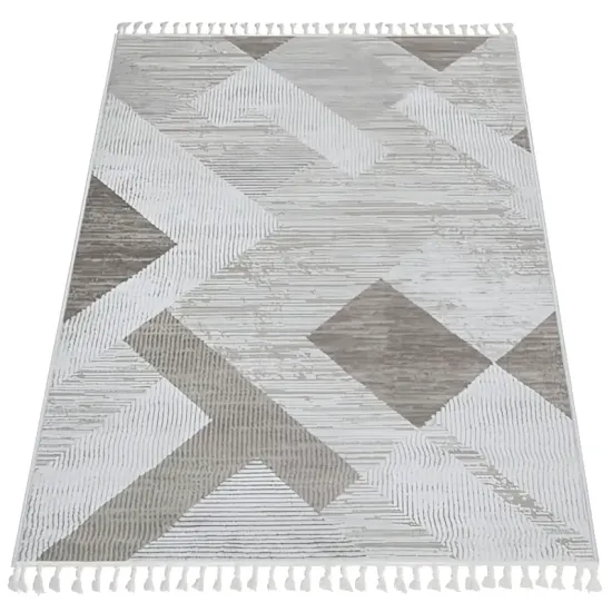 Dywan typu shaggy Ankona 9588A brown beige do salonu